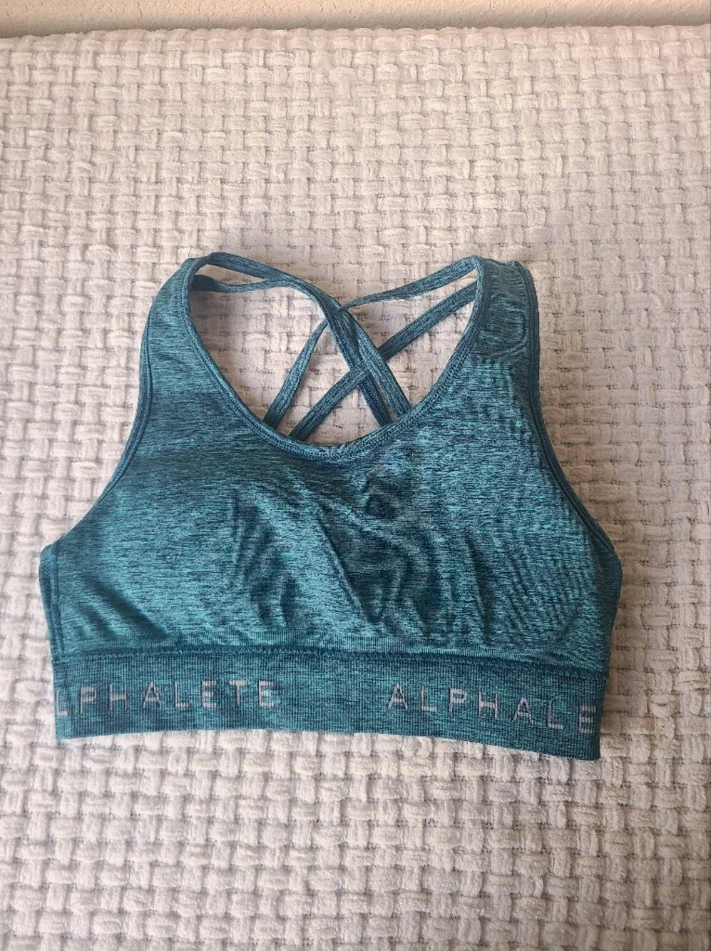 Alphalete Teal Crisscross Sports Bra - Women's Size S